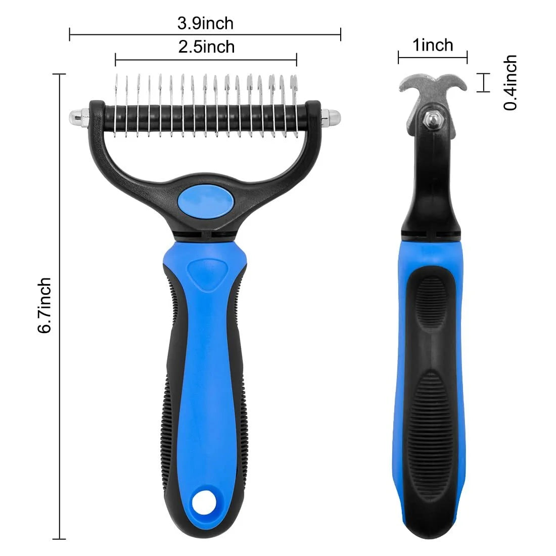 Undercoat Rake for Dogs Cats,Dog Shedding Brush for Long Haired Dogs,Double Sided Dog Deshedding Brush,Undercoat Brush for Dogs,Pet Grooming Brush for Dematting(Big,Blue)