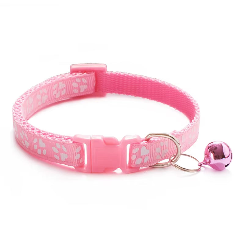 Popular Pet Cat Puppy Color Printed Bell Collar Multi-Color Optional Cat Dog Pet Supplies