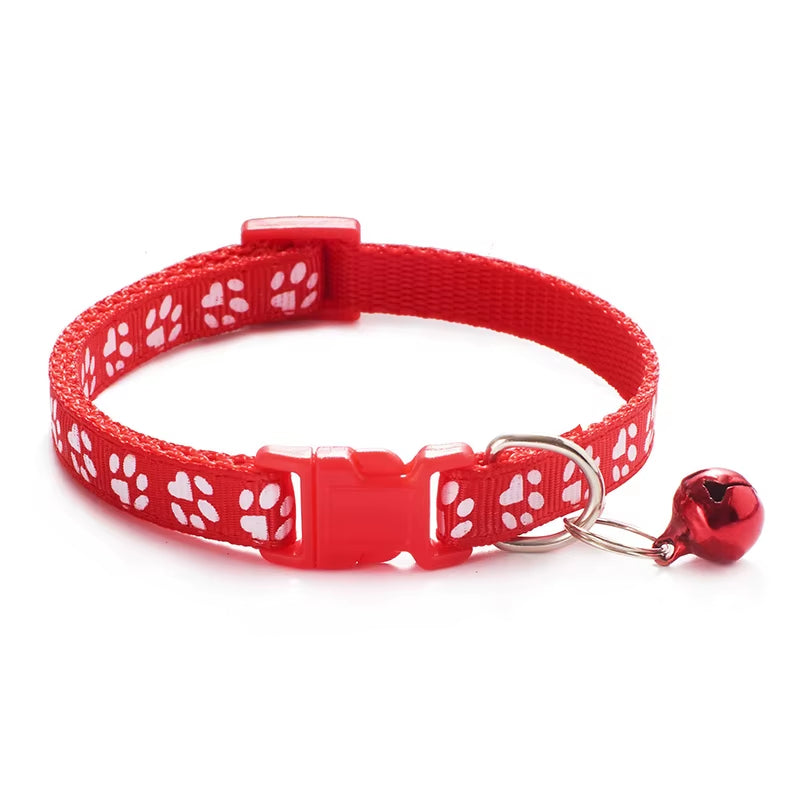 Popular Pet Cat Puppy Color Printed Bell Collar Multi-Color Optional Cat Dog Pet Supplies
