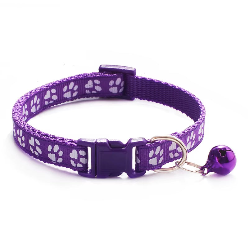 Popular Pet Cat Puppy Color Printed Bell Collar Multi-Color Optional Cat Dog Pet Supplies