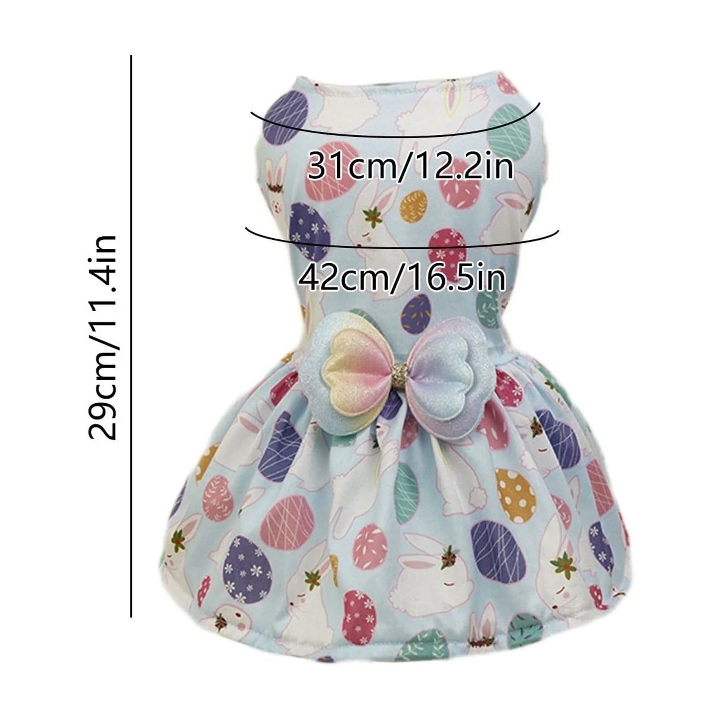 Easter Egg Dog Dress,Dog Clothes for Small Dogs,Girl Dog Clothes,Pet Summer Clothes Apparel for Dogs and Cats (Easter Egg,Size M)