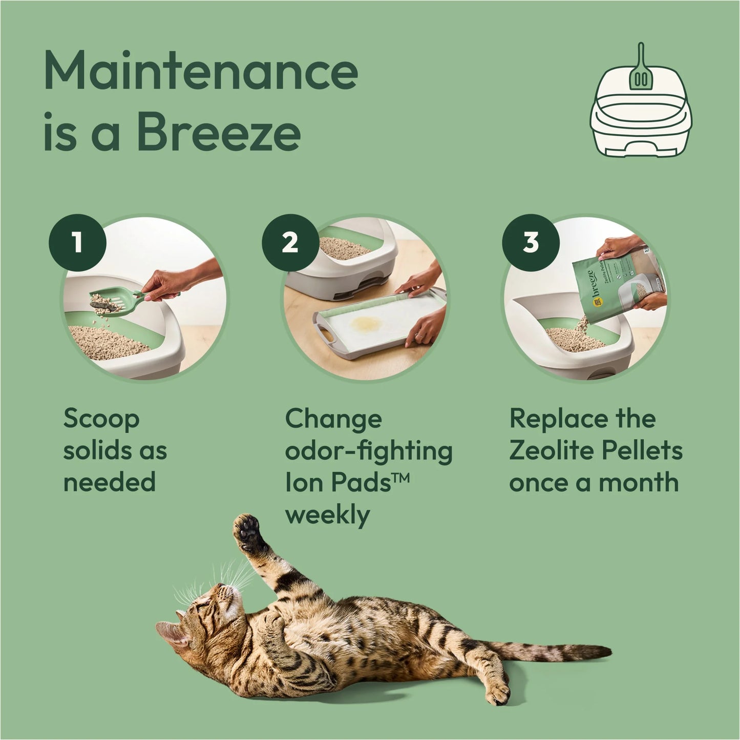 Purina Breeze Cat Litter Box System Kit with Pellet Cat Litter, Litter Box, and Litter Box Pads