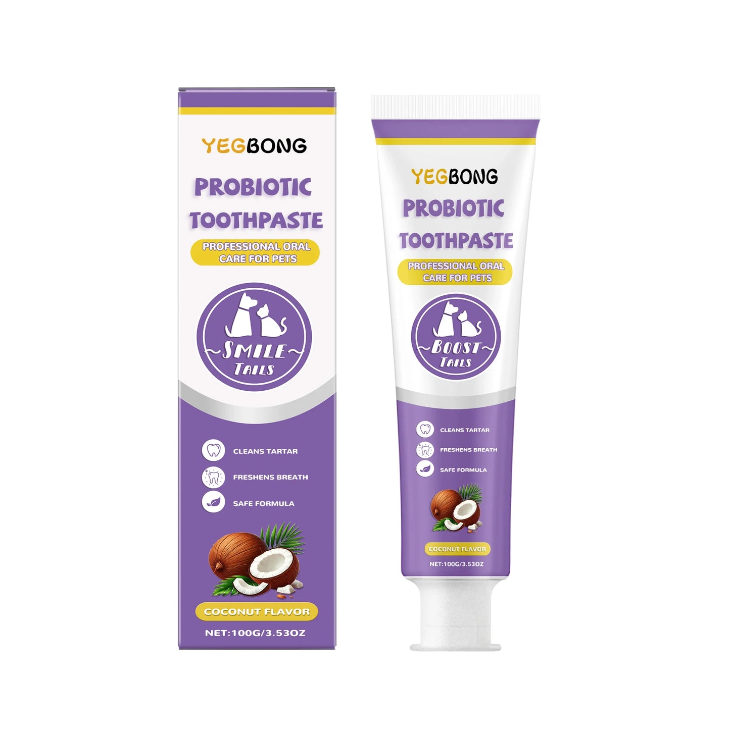 Pet Probiotic Toothpaste with Fresh Breath Formula Improve Bad Breath Cleaning Teeth Stains Reduce Dental Plaque Pet Oral Care