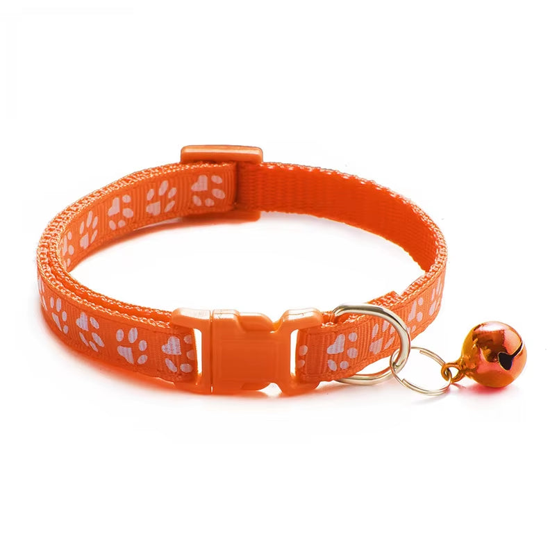 Popular Pet Cat Puppy Color Printed Bell Collar Multi-Color Optional Cat Dog Pet Supplies