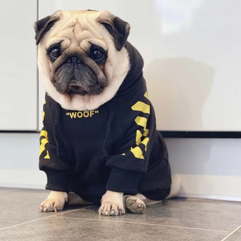 Pet Dog Clothes for French Bulldog Adidog Stripe Pattern Dog Hoodie Pet Dog Clothes Dog Jacket for French Bulldog Puppy