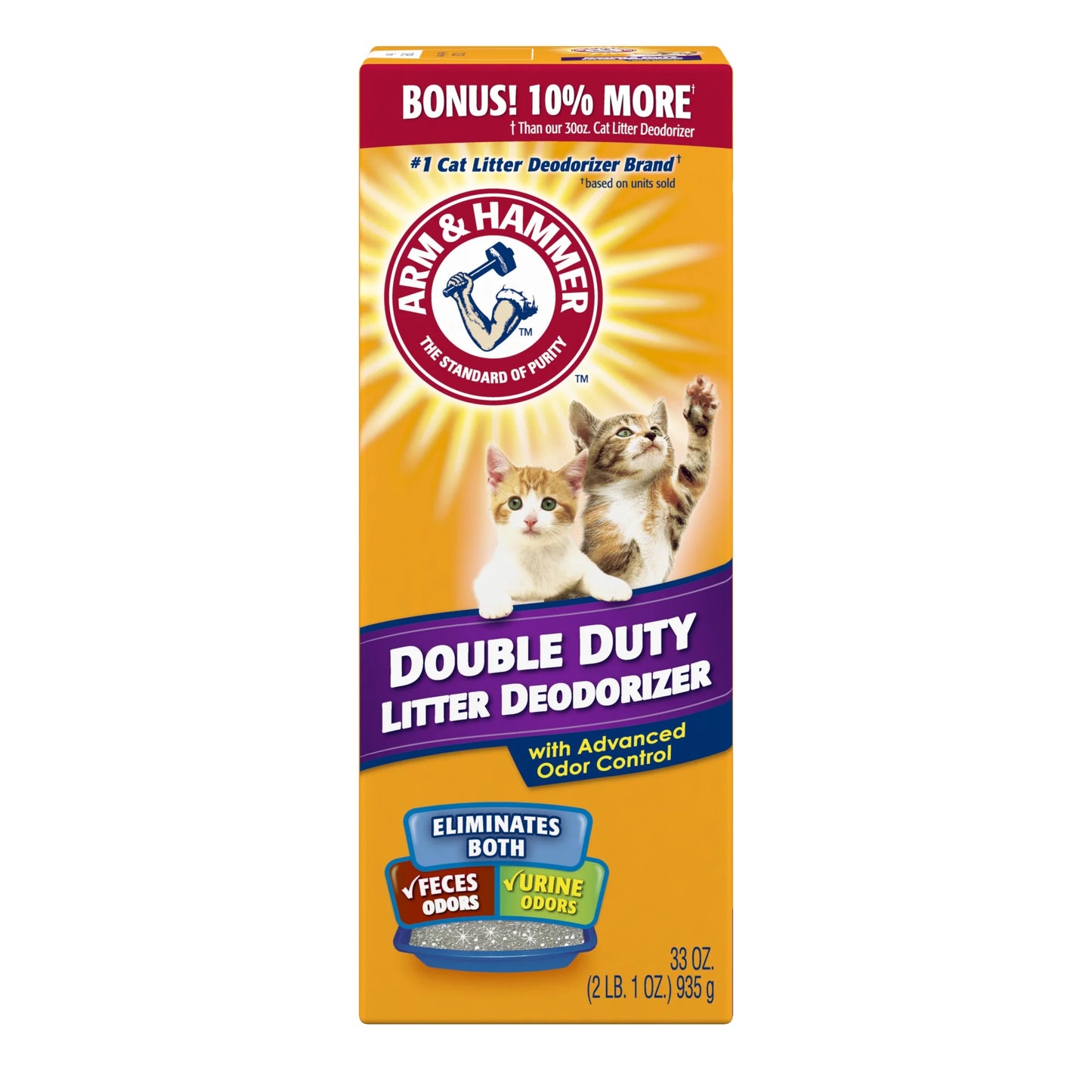 (4 Pack) Double Duty Cat Litter Deodorizer and Pet Odor Eliminator, 33 Oz Box