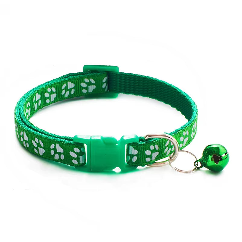 Popular Pet Cat Puppy Color Printed Bell Collar Multi-Color Optional Cat Dog Pet Supplies