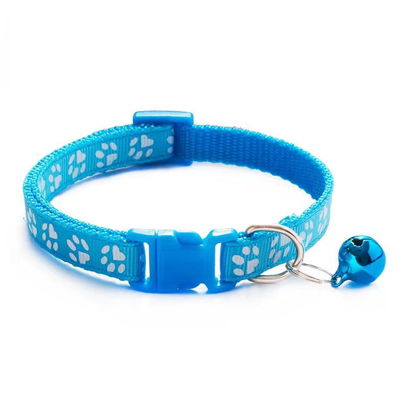 Popular Pet Cat Puppy Color Printed Bell Collar Multi-Color Optional Cat Dog Pet Supplies