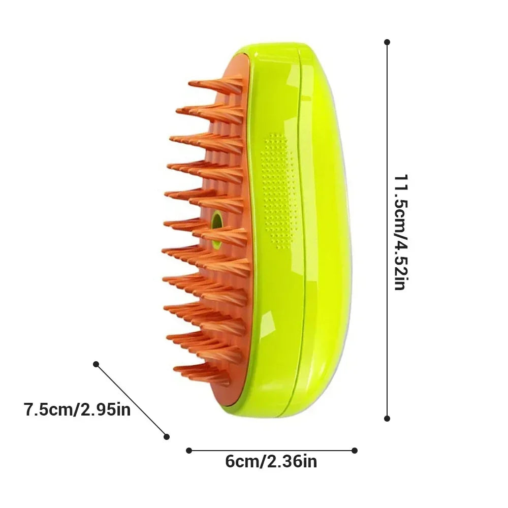 Steamy Dog Brush Electric Spray Cat Hair Brush 3 In1 Dog Steamer Brush for Massage Pet Grooming Removing Tangled and Loose Hair