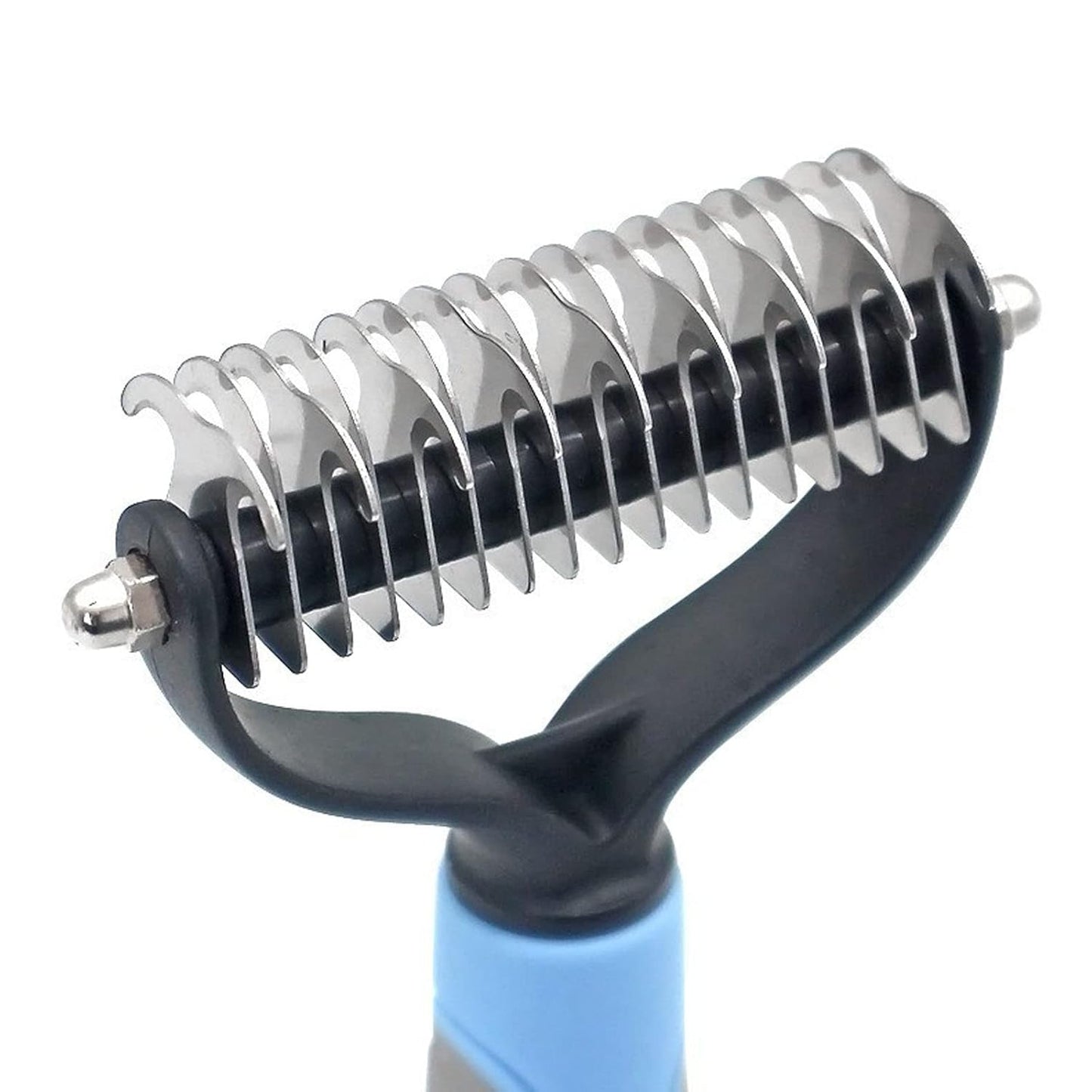 Dog Brush, Pet Grooming Brush, Double Sides Shedding, Faster Dematting Hair and Remove Knots, Undercoat Rake Comb for Cats and Dogs, Cat Nail Clipper Dog Grooming Kit Dog Brush for Shedding, Extra Wide (Blue)