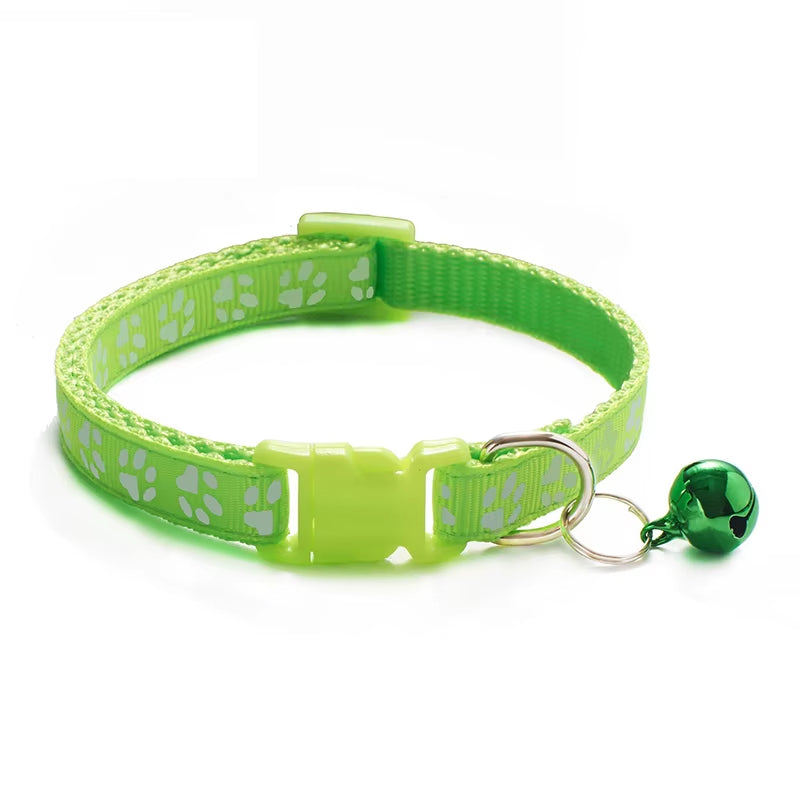 Popular Pet Cat Puppy Color Printed Bell Collar Multi-Color Optional Cat Dog Pet Supplies