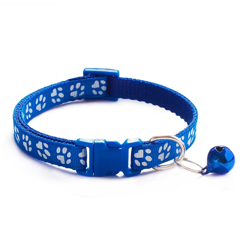 Popular Pet Cat Puppy Color Printed Bell Collar Multi-Color Optional Cat Dog Pet Supplies