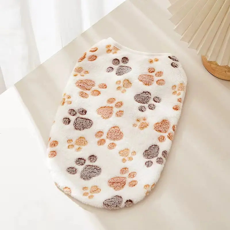 Flannel Dog Clothes Pet Clothes for Small Medium Dogs Soft Puppy Vest Cute Paw Print Chihuahua Coat Yorkshire Vest Pet Costume