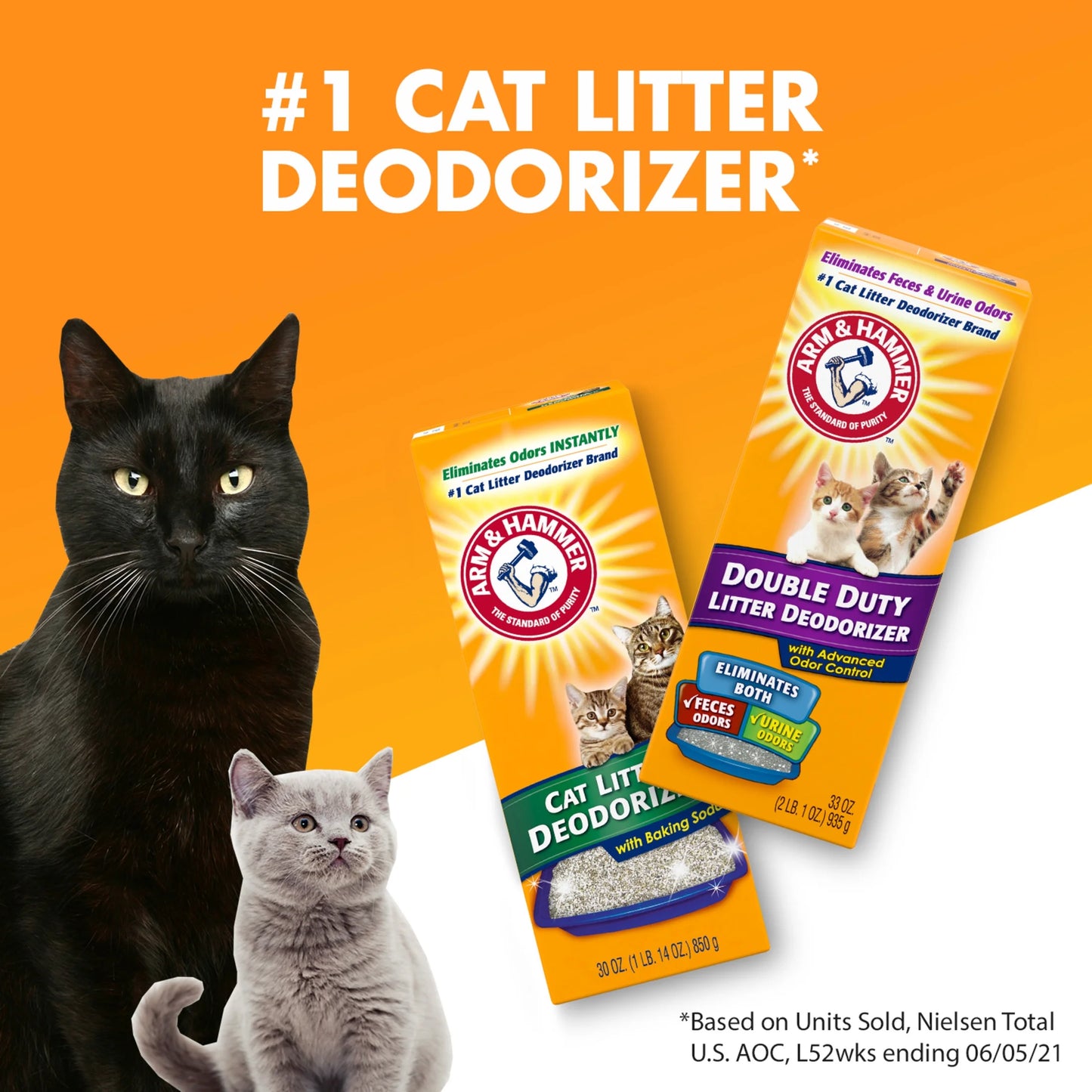 (4 Pack) Double Duty Cat Litter Deodorizer and Pet Odor Eliminator, 33 Oz Box