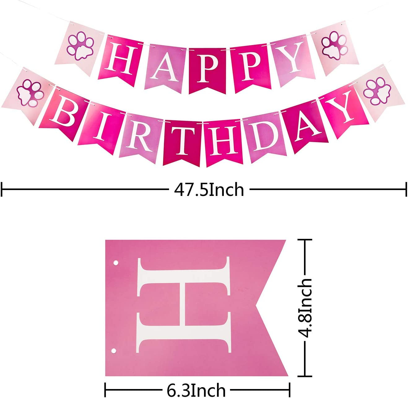 Dog Birthday Party Supplies Bandana Hat Banner Set Boy Girl Cute Bow Tie Scarf Birthday Decorations (Pink,Dog Girl)