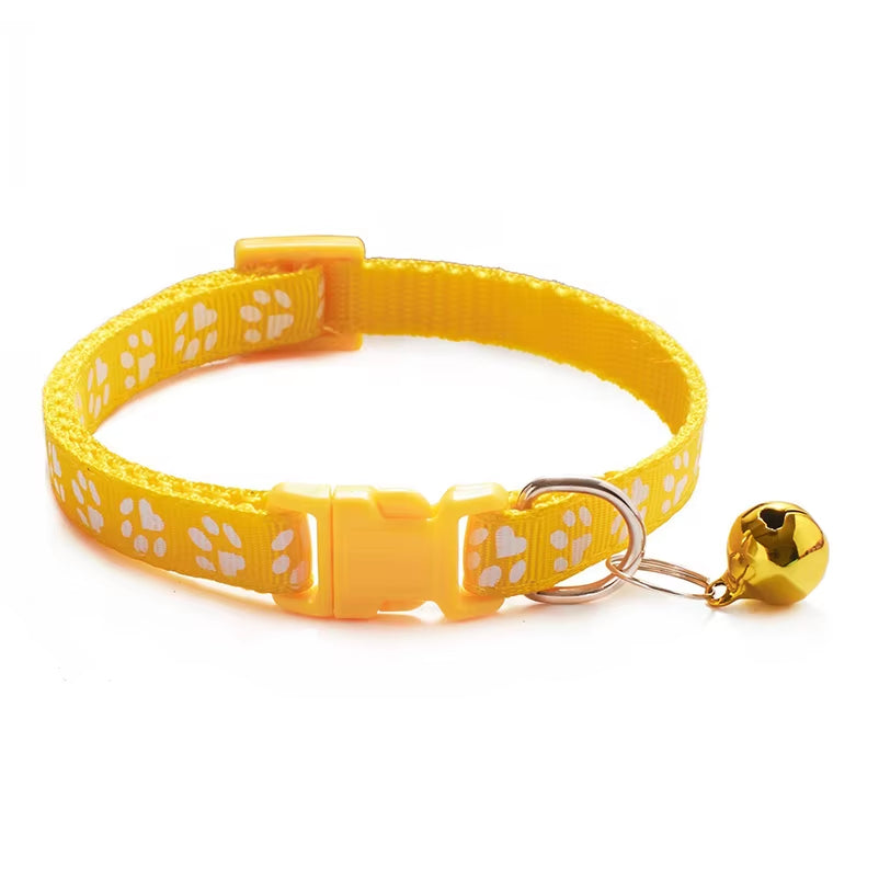 Popular Pet Cat Puppy Color Printed Bell Collar Multi-Color Optional Cat Dog Pet Supplies