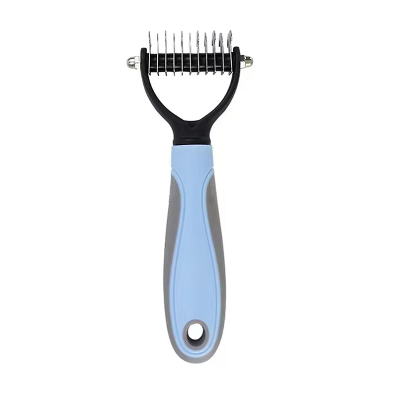 Professional Pet Deshedding Brush 2 Sided Dematting Dog Comb Cat Brush Rake Puppy Grooming Tools Undercoat Shedding Flying Hair