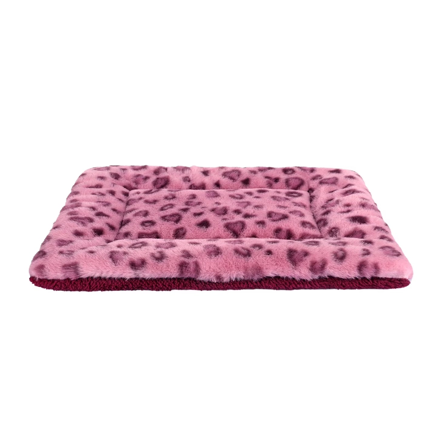 Pet Bed Crate Mat Reversible Pad Leopard Pattern for Cat Dog, Small