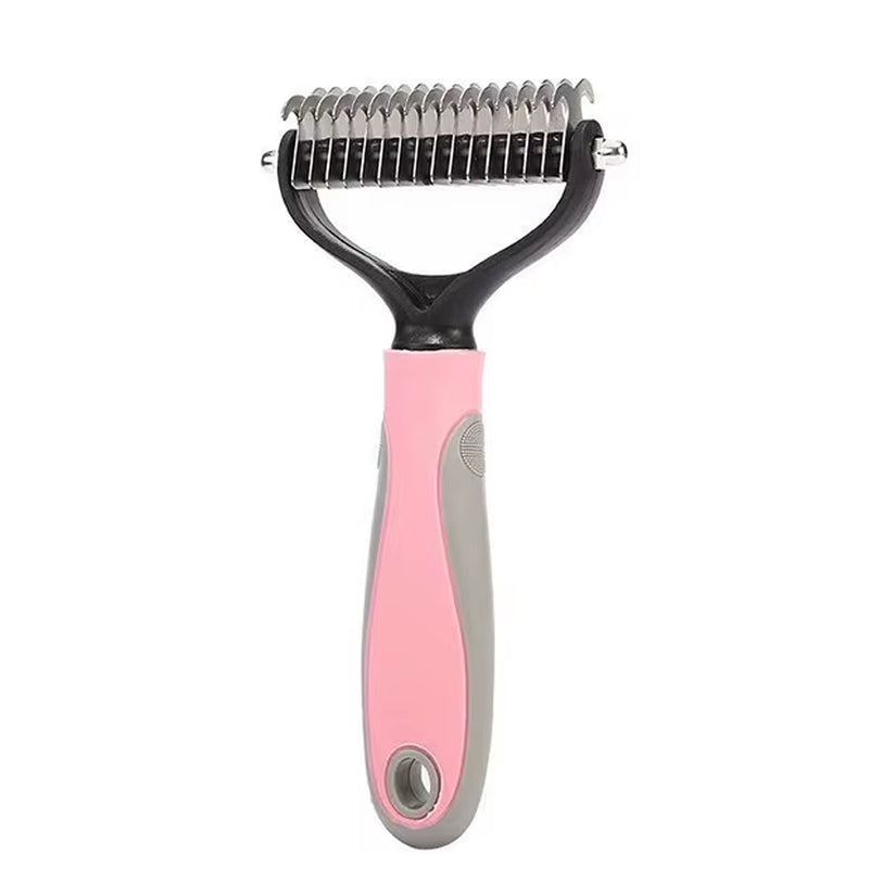 Professional Pet Deshedding Brush 2 Sided Dematting Dog Comb Cat Brush Rake Puppy Grooming Tools Undercoat Shedding Flying Hair