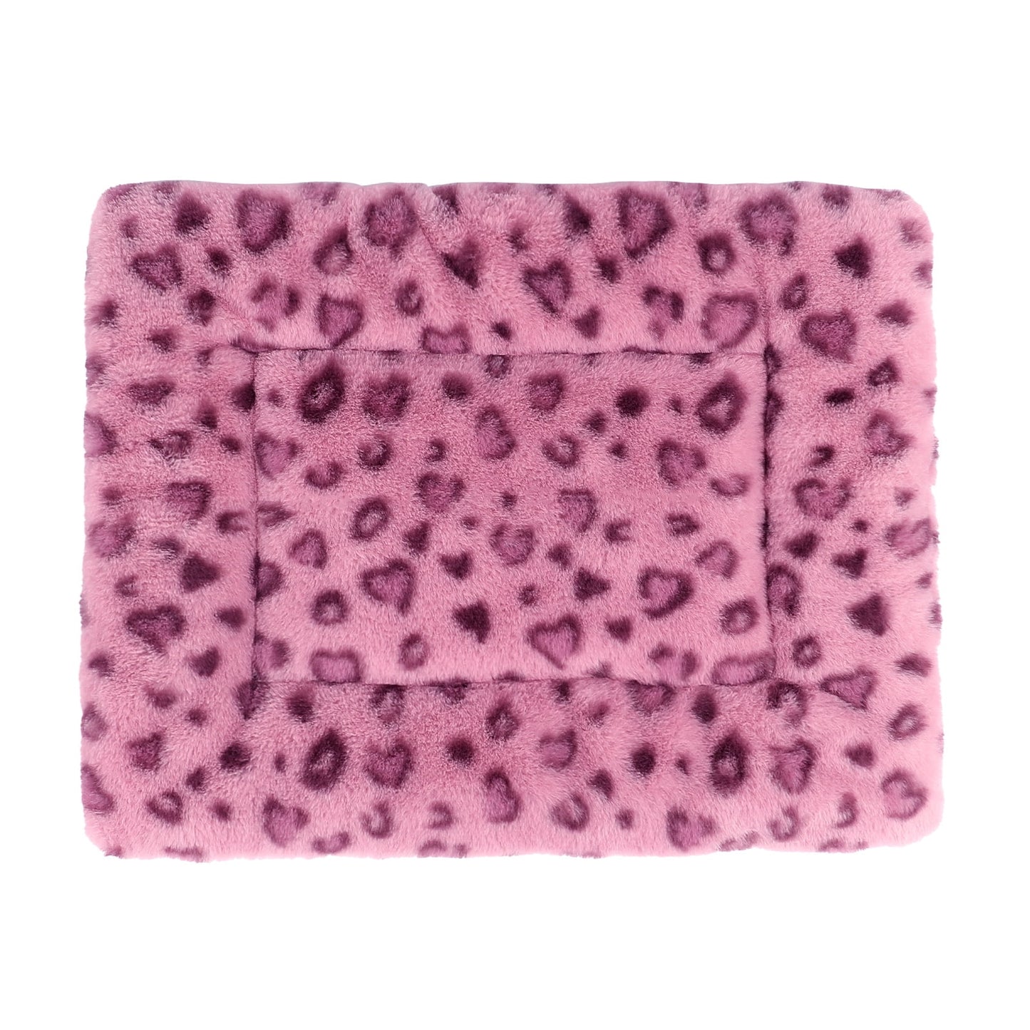 Pet Bed Crate Mat Reversible Pad Leopard Pattern for Cat Dog, Small