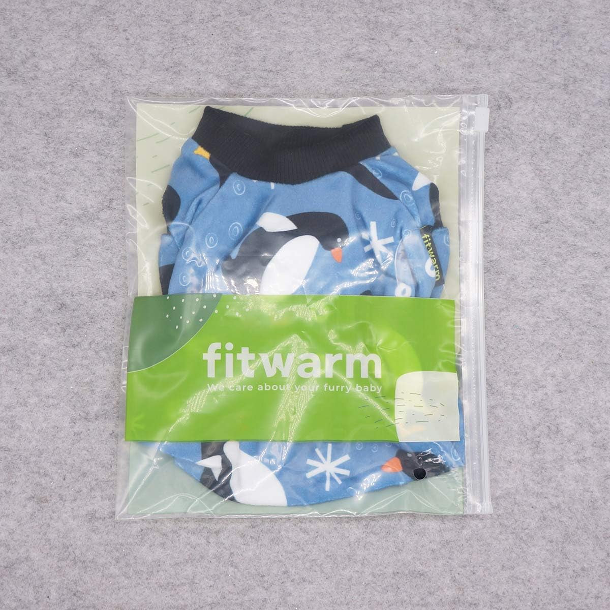 Penguin Thermal Pet Dog Pajamas Onesie Jumpsuit Stretchy Doggie Puppy Clothes Outift Lightweight Velvet (L, Light Blue)