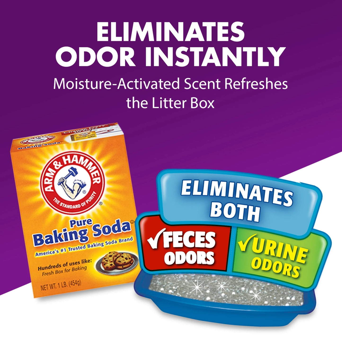 (4 Pack) Double Duty Cat Litter Deodorizer and Pet Odor Eliminator, 33 Oz Box