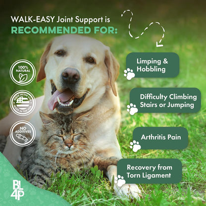 Walk-Easy Cat & Dog Joint Pain Relief, Effective Cat Pain Reliever, anti Inflammatory & Natural Dog Hip and Joint Supplement Helps with Mobility, Limping, Hip Dysplasia and ACL Tear, 400 Small Pills