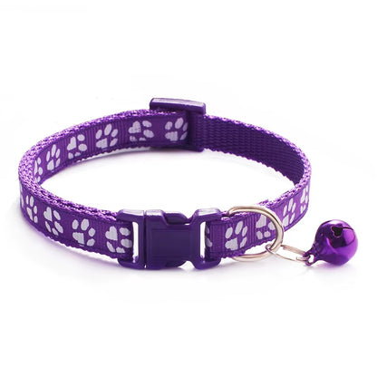 Popular Pet Cat Puppy Color Printed Bell Collar Multi-Color Optional Cat Dog Pet Supplies