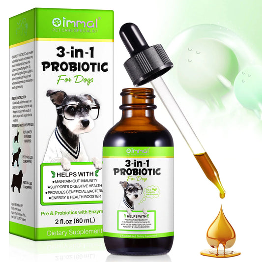 3-in-1 Probiotics Pre & Probiotics with Enzymes for All Dogs Maintain Gut Immunity Support Digestive Provide Beneficial Bacteria