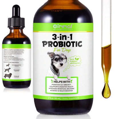 3-in-1 Probiotics Pre & Probiotics with Enzymes for All Dogs Maintain Gut Immunity Support Digestive Provide Beneficial Bacteria