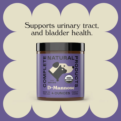 D-Mannose Pure Powder Supplement for Dogs, Cats, & Pets - 4Oz UTI Treatment