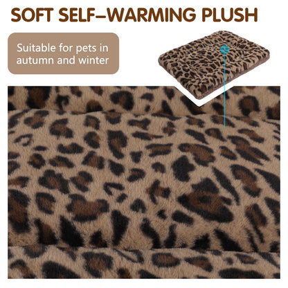 Pet Crate Mat Reversible Pad Leopard Pattern for Cat Dog, XL