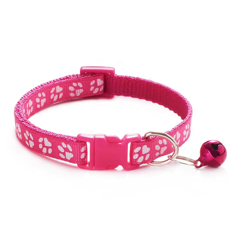 Popular Pet Cat Puppy Color Printed Bell Collar Multi-Color Optional Cat Dog Pet Supplies