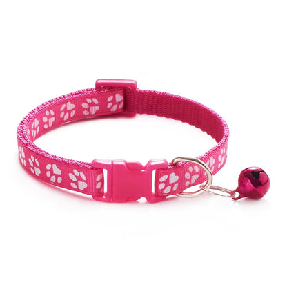 Popular Pet Cat Puppy Color Printed Bell Collar Multi-Color Optional Cat Dog Pet Supplies