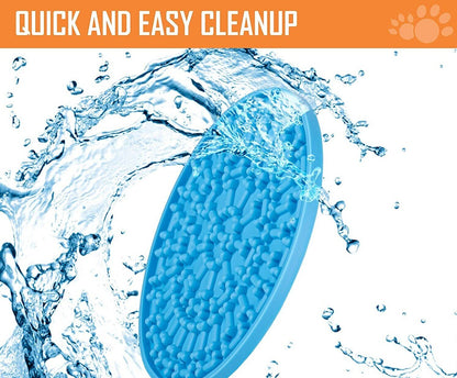 Dog Lick Mat & Brush Glove Slow Feeder Dog Bowl Lick Pad with Super Suction