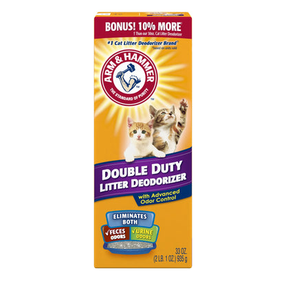 (4 Pack)  Double Duty Cat Litter Deodorizer and Pet Odor Eliminator, 33 Oz Box