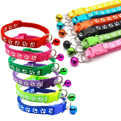 Popular Pet Cat Puppy Color Printed Bell Collar Multi-Color Optional Cat Dog Pet Supplies