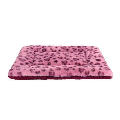 Pet Bed Crate Mat Reversible Pad Leopard Pattern for Cat Dog, Small