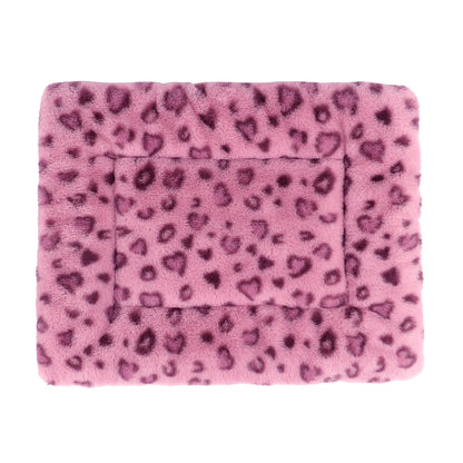 Pet Bed Crate Mat Reversible Pad Leopard Pattern for Cat Dog, Small