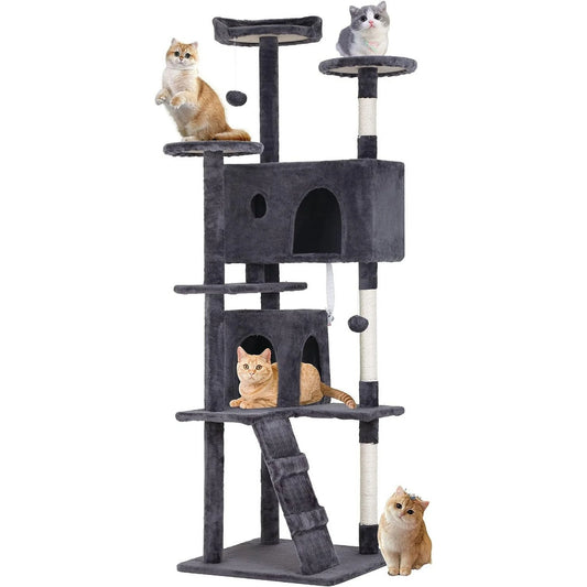 70In Cat Tree Tower for Indoor Cats,Ashy